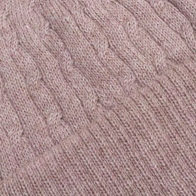 Alternate image for Dusty Rose Pink 100 Alpaca Soft Cable Knit Hat from Peru Comfy in Pink