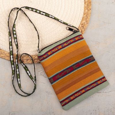 Alternate image for Sunrise Striped Alpaca Wool Shoulder Bag Inca Sunrise