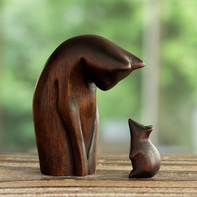 Alternate image for Hand-Carved Cedarwood Sculptures from Peru Pair Perfect Opposites