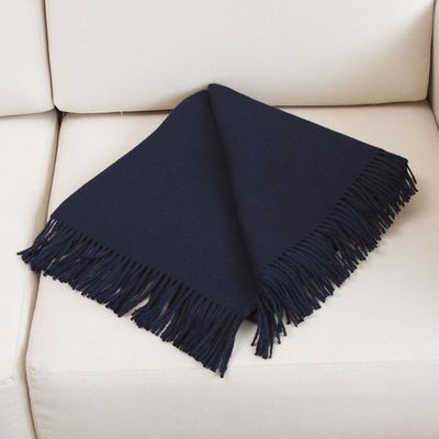 Alternate image for 100 Baby Alpaca Throw Blanket in Solid Midnight from Peru Blissful Dream in Midnight