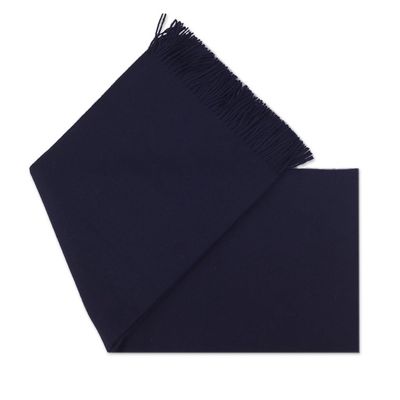 Alternate image for 100 Baby Alpaca Throw Blanket in Solid Midnight from Peru Blissful Dream in Midnight