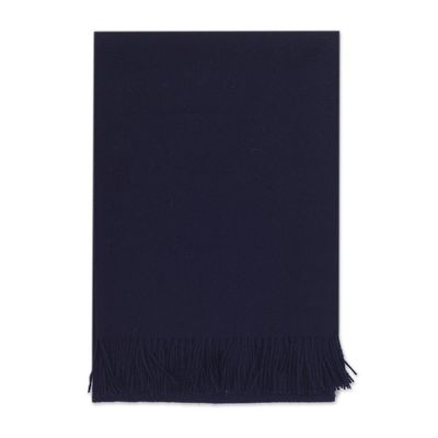 Alternate image for 100 Baby Alpaca Throw Blanket in Solid Midnight from Peru Blissful Dream in Midnight