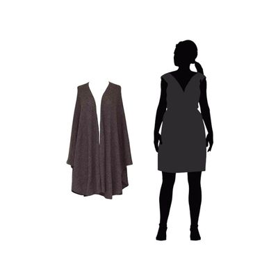 Alternate image for Artisan Crafted Alpaca Blend Wrap Ruana Brown Tweed