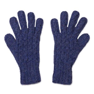 Alternate image for 100 Alpaca Gloves in Indigo from Peru Winter Delight in Indigo