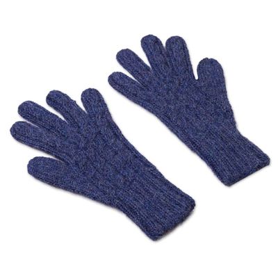 Alternate image for 100 Alpaca Gloves in Indigo from Peru Winter Delight in Indigo