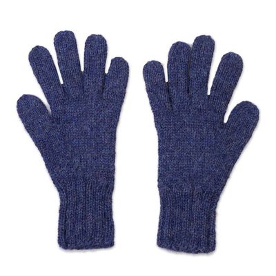 Alternate image for 100 Alpaca Gloves in Indigo from Peru Winter Delight in Indigo