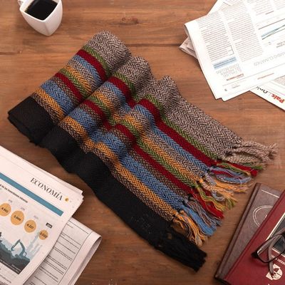 Alternate image for Unisex Striped Alpaca Scarf Tarma Trek