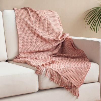 Alternate image for Warm Alpaca Blend Throw Crafted in Peru Cozy Combination in Flame
