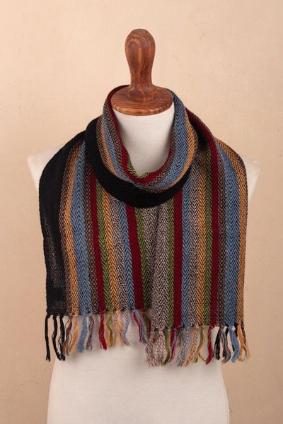 Alternate image for Unisex Striped Alpaca Scarf Tarma Trek