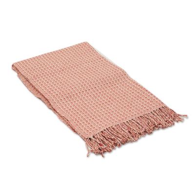 Alternate image for Warm Alpaca Blend Throw Crafted in Peru Cozy Combination in Flame