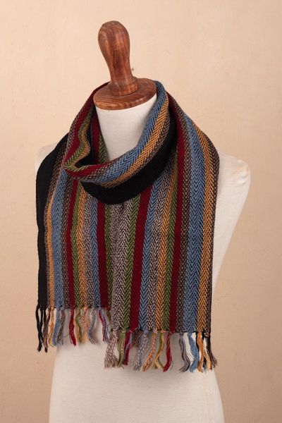 Alternate image for Unisex Striped Alpaca Scarf Tarma Trek