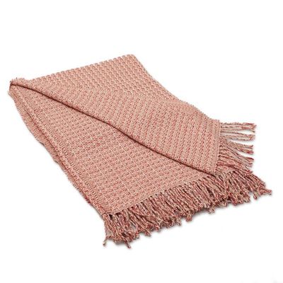 Alternate image for Warm Alpaca Blend Throw Crafted in Peru Cozy Combination in Flame