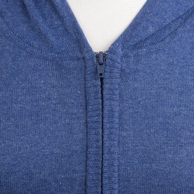 Alternate image for Cotton Blend Hoodie in Royal Blue from Peru Simple Delight in Royal Blue
