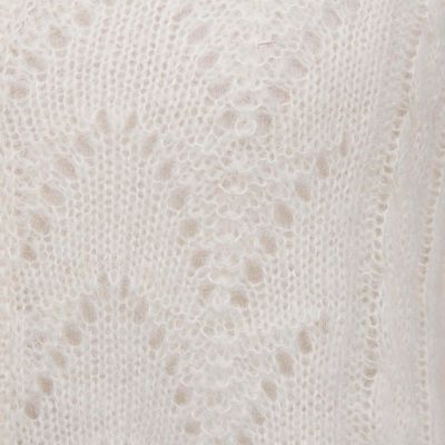 Alternate image for Cable Knit Baby Alpaca Blend Cardigan in Ivory from Peru Comfortable Charm