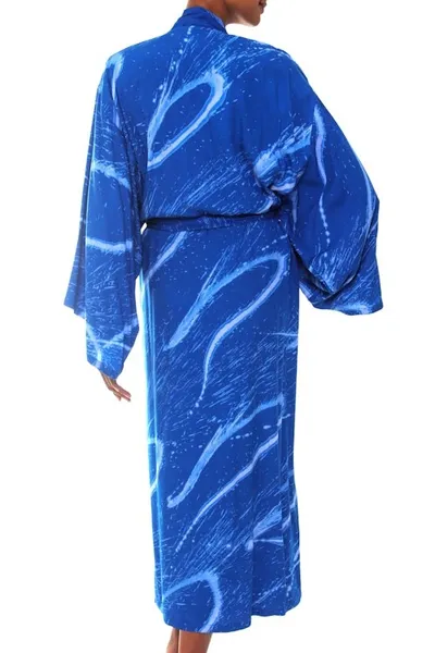 Alternate image for Womens Batik Patterned Robe Sea of Sapphire