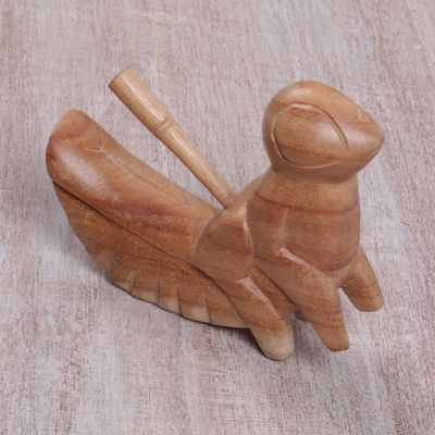 Alternate image for Hand Carved Balinese Cricket Suar Wood Percussion Instrument Cricket Melody
