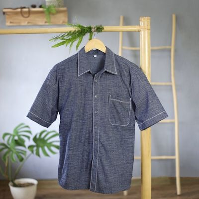 Alternate image for Mens Cotton Denim Casual Shirt Everyday Comfort