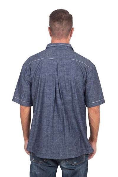 Alternate image for Mens Cotton Denim Casual Shirt Everyday Comfort