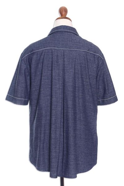 Alternate image for Mens Cotton Denim Casual Shirt Everyday Comfort