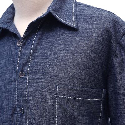 Alternate image for Mens Cotton Denim Casual Shirt Everyday Comfort