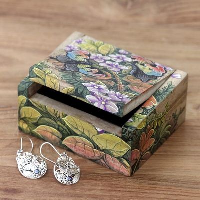 Alternate image for Unique Floral Jewelry Box Butterfly Garden