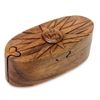 Alternate image for Sunshine Theme Wood Puzzle Box Balinese Sun