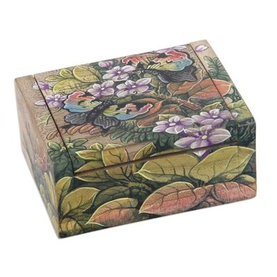 Alternate image for Unique Floral Jewelry Box Butterfly Garden