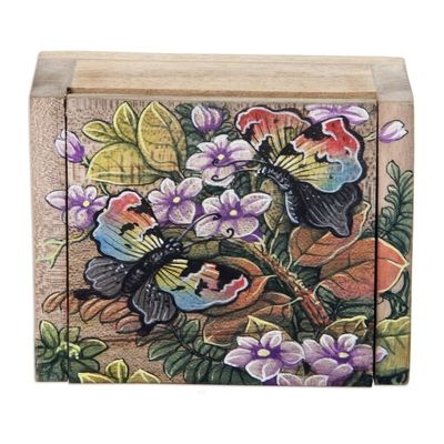 Alternate image for Unique Floral Jewelry Box Butterfly Garden