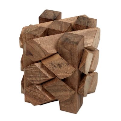 Alternate image for Artisan Crafted Recycled Teak Wood Puzzle from Bali Bizarre