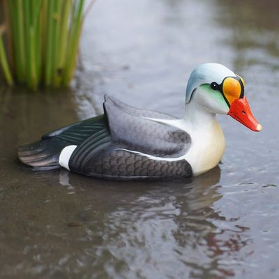 Alternate image for Hand Crafted Suar Wood Duck Statuette King Eider