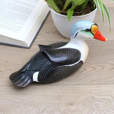 Alternate image for Hand Crafted Suar Wood Duck Statuette King Eider