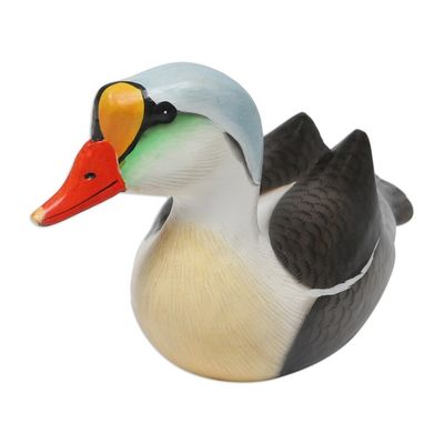 Alternate image for Hand Crafted Suar Wood Duck Statuette King Eider