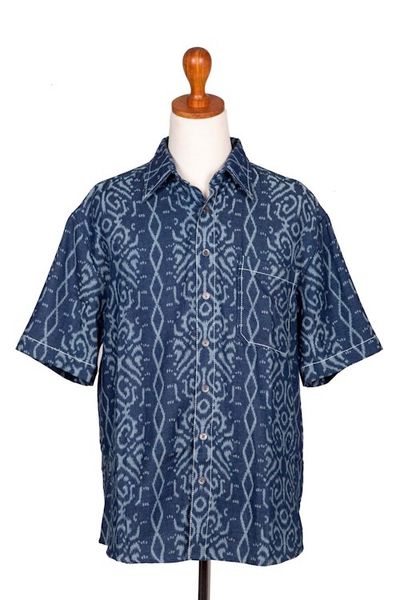 Alternate image for Mens Handmade Cotton Ikat Shirt Best Man