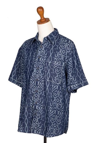 Alternate image for Mens Handmade Cotton Ikat Shirt Best Man