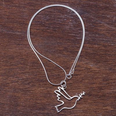Alternate image for Sterling Silver Quechua Dove Necklace Quechua Dove