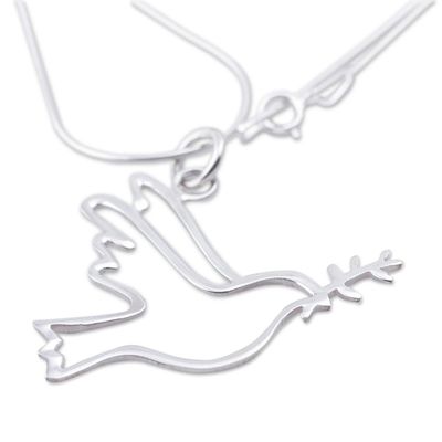 Alternate image for Sterling Silver Quechua Dove Necklace Quechua Dove