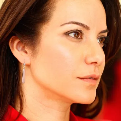 Alternate image for Andean Silver Handcrafted Earrings with Natural Pink Opal Beacons of Light