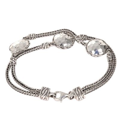 Alternate image for Hand Made Sterling Silver Naga Link Bracelet from Bali Brilliant Moons