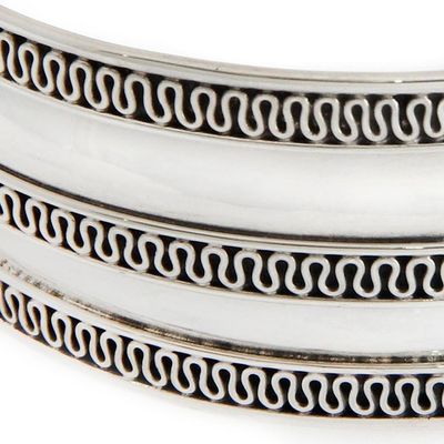 Alternate image for Modern Sterling Silver Cuff Bracelet Balinese Ruffles