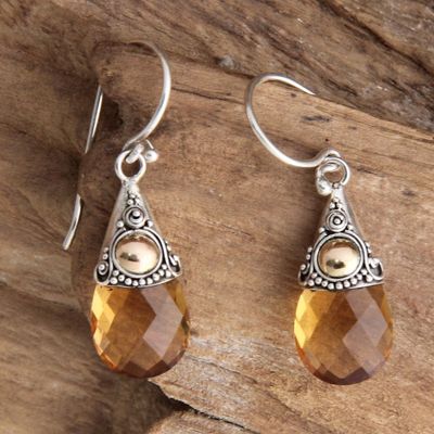 Alternate image for Hand Crafted Citrine and Sterling Silver Earrings Sunny Glow