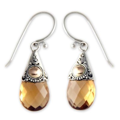 Alternate image for Hand Crafted Citrine and Sterling Silver Earrings Sunny Glow