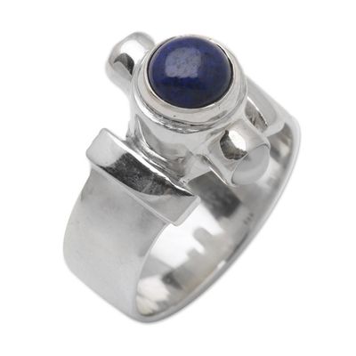 Alternate image for Handcrafted Sterling Silver and Lapis Lazuli Ring Direction