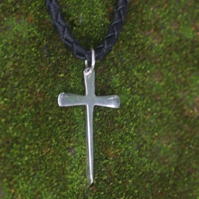 Alternate image for Mens Sterling Silver Cross Necklace Holy Sacrifice