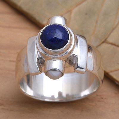 Alternate image for Handcrafted Sterling Silver and Lapis Lazuli Ring Direction