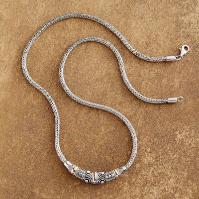 Alternate image for Sterling Silver and 18k Gold Accent Naga Necklace Celuk Celebration