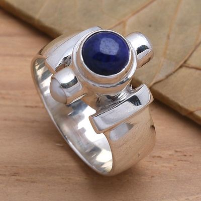 Alternate image for Handcrafted Sterling Silver and Lapis Lazuli Ring Direction