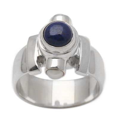 Alternate image for Handcrafted Sterling Silver and Lapis Lazuli Ring Direction