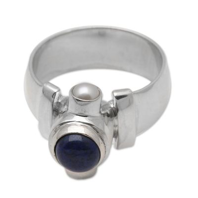 Alternate image for Handcrafted Sterling Silver and Lapis Lazuli Ring Direction