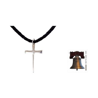 Alternate image for Mens Sterling Silver Cross Necklace Holy Sacrifice