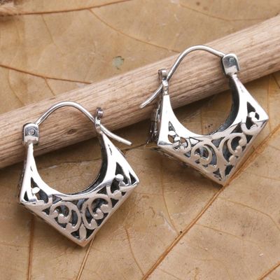 Alternate image for Hand Crafted Sterling Silver Hoop Earrings Arrival